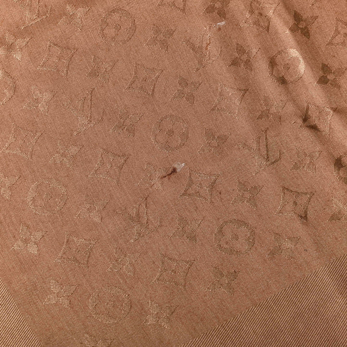 Silk Wool Monogram Shawl Cappuccino