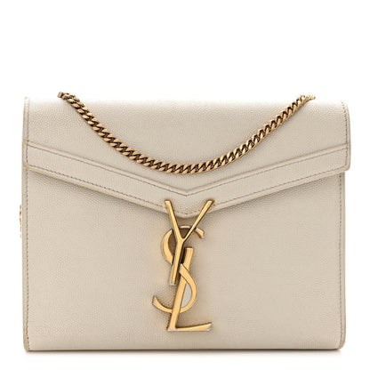 Saint Laurent Grain De Poudre Monogram Cassandra Chain Wallet Crema Soft 1 of 11