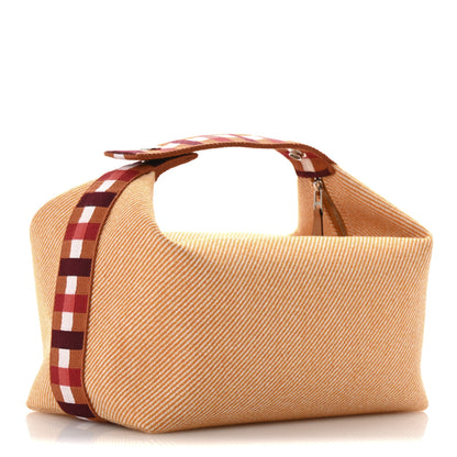Hermes Merino Wool Large Au Carre Bride-A-Brac Pouch Fauve 3 of 7