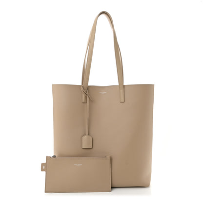 Saint Laurent Calfskin North-South Shopping Tote  Dark Beige 3 of 11