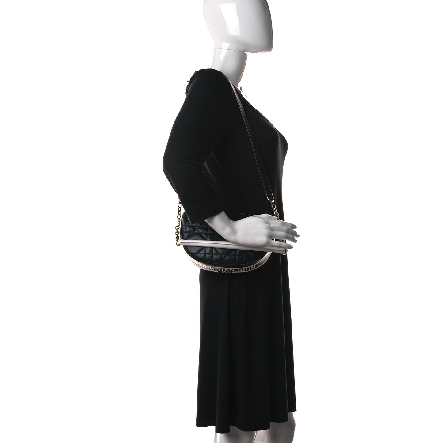 Lambskin Cannage Small Dior Vibe Hobo Bag Black