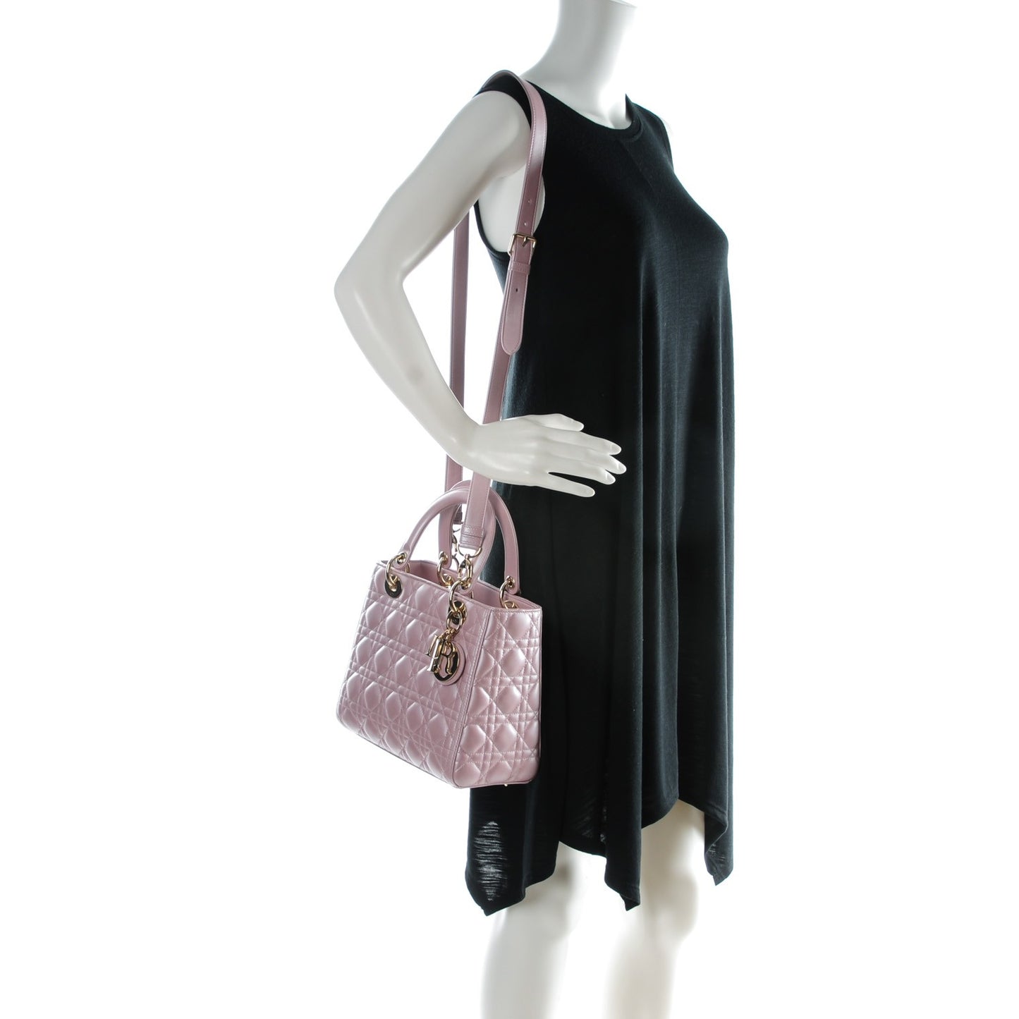 Pearly Lambskin Cannage Medium Lady Dior Lotus