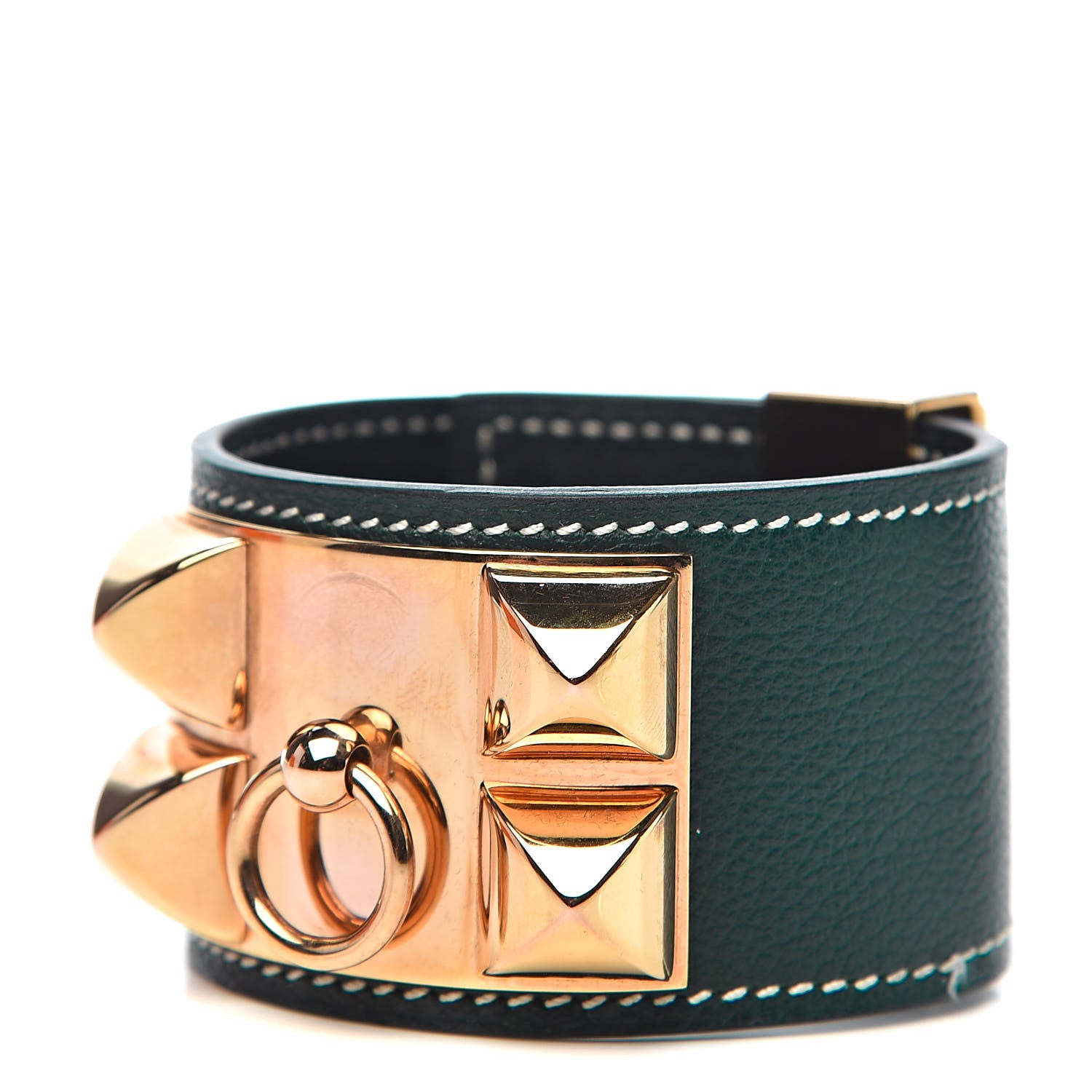 Hermes Evercolor Collier de Chien CDC Bracelet T2 Vert Cypres 1 of 6