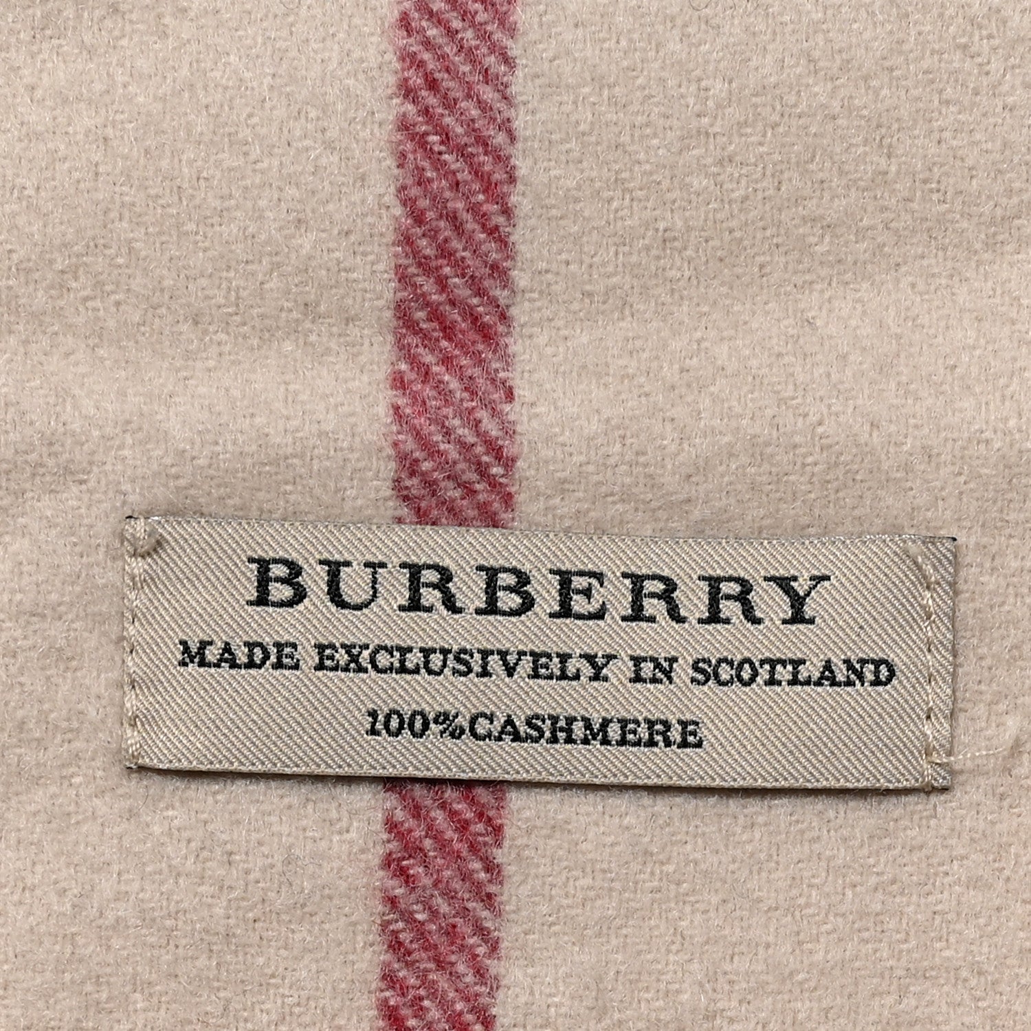 Burberry Cashmere Giant Check Fringe Scarf Stone 3 of 4