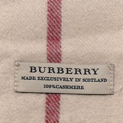 Burberry Cashmere Giant Check Fringe Scarf Stone 3 of 4