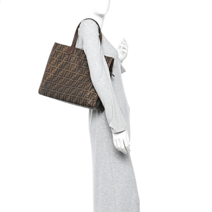 Fendi Zucca Vitello Artic Tote Tobacco Castagna 2 of 9