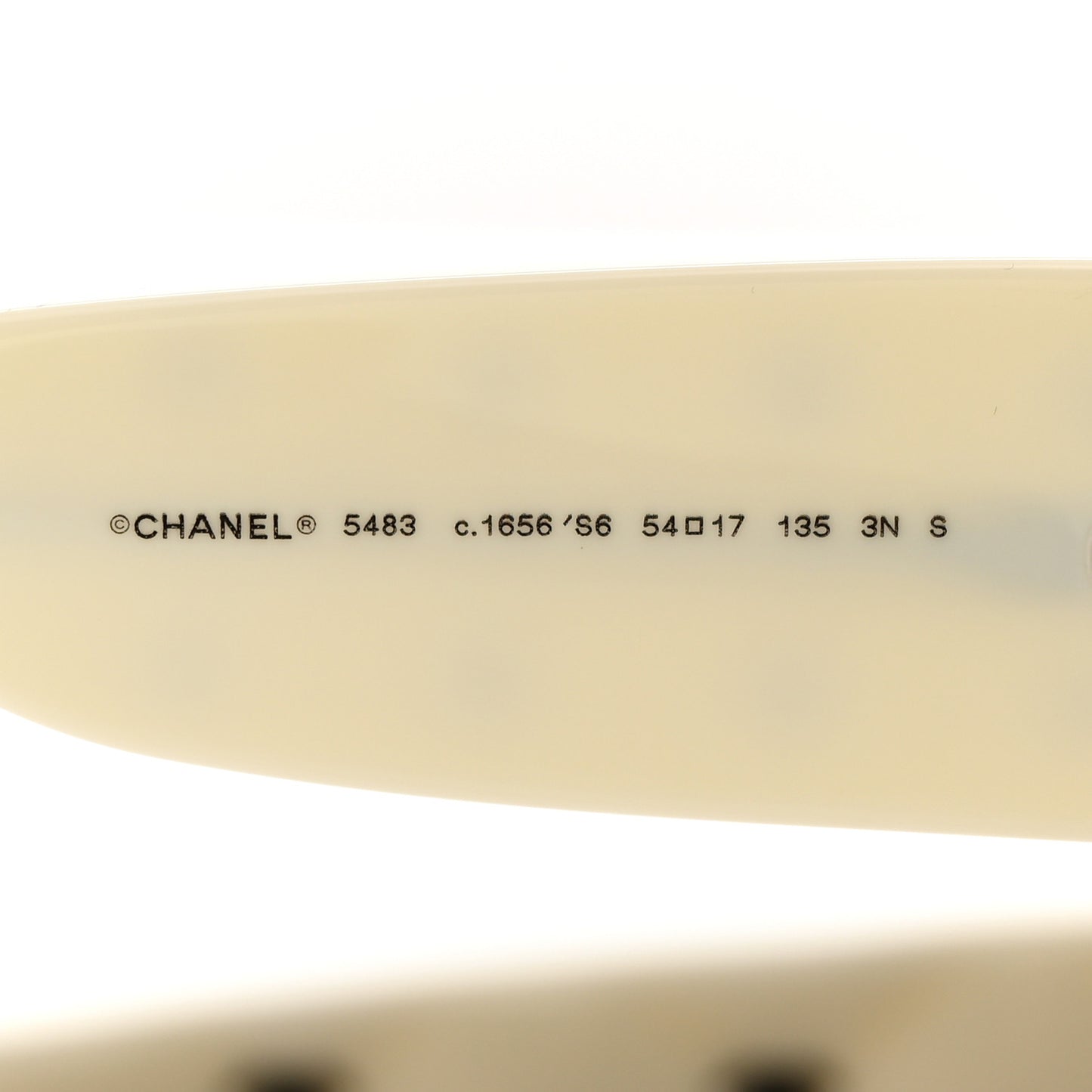 Acetate Quilted CC Rectangle Sunglasses 5483 White Black