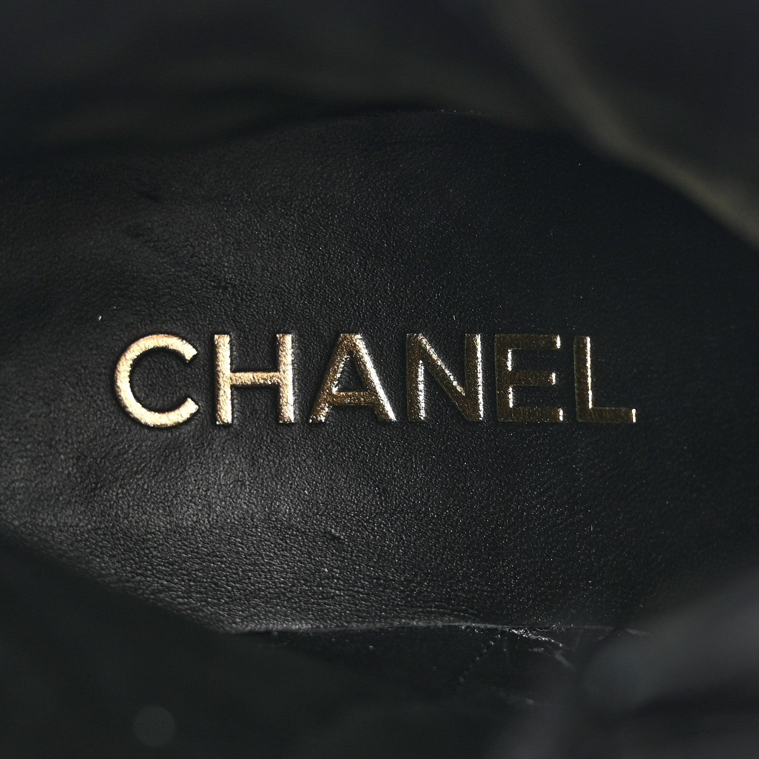 Chanel Shiny Calfskin Patent Quilted Chain Lace Up Combat Boots 39 Black 7 of 11