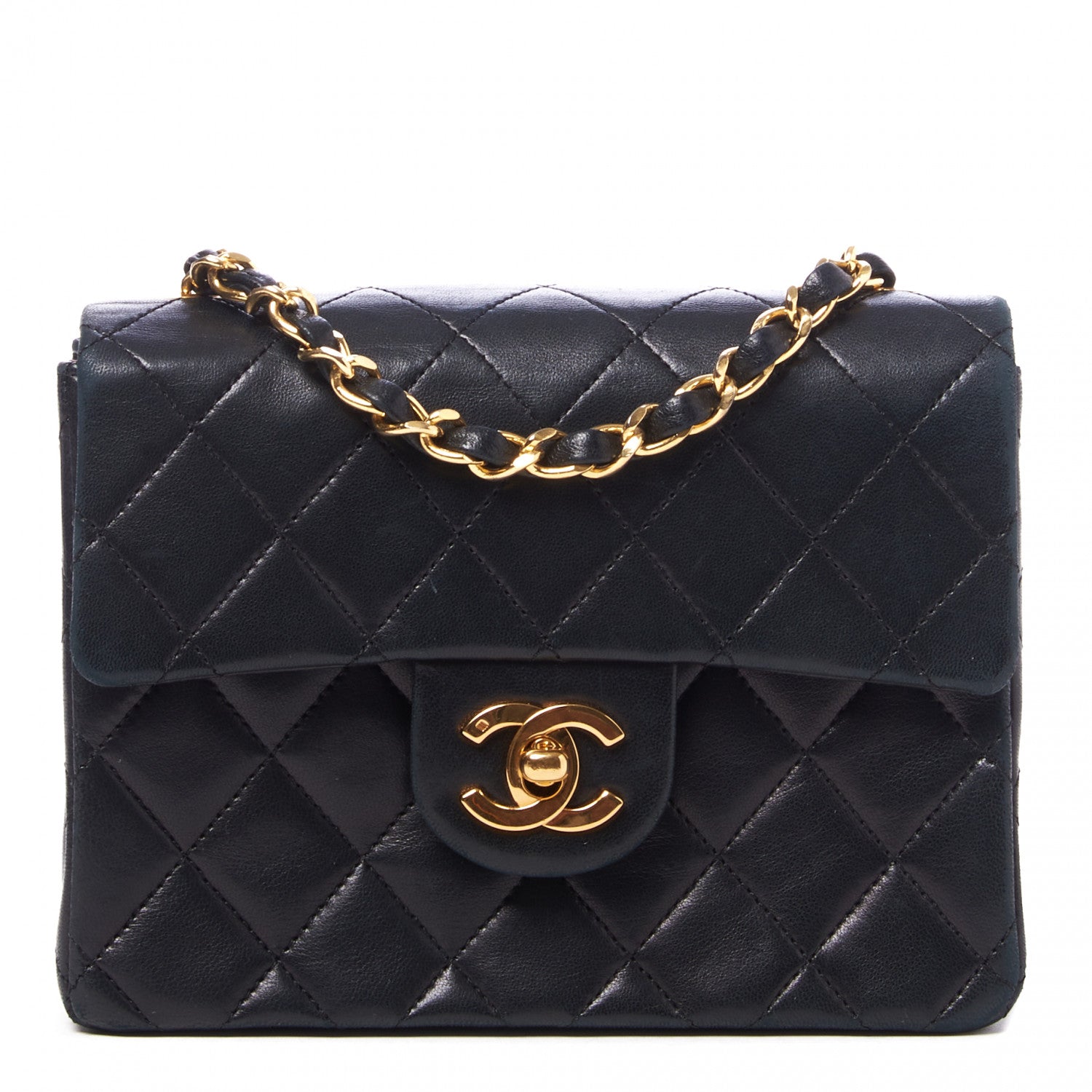 Chanel Lambskin Quilted Mini Square Flap Black 1 of 9