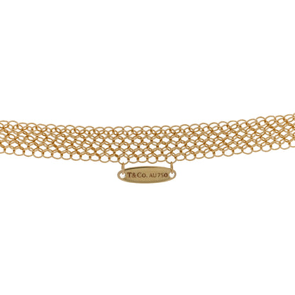 Tiffany 18K Yellow Gold 36mm Elsa Peretti Open Heart Mesh Necklace 4 of 4