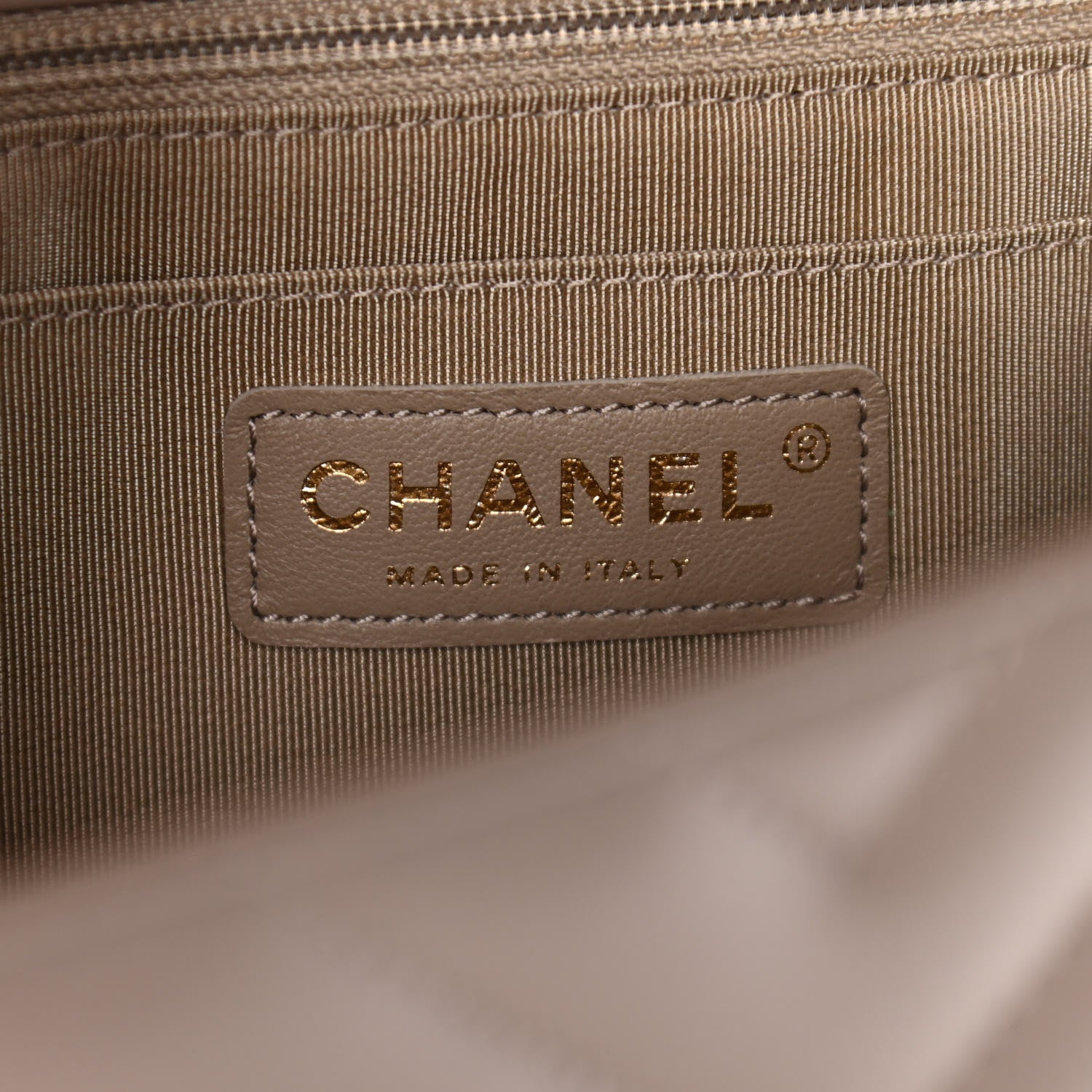 Chanel Calfskin Chevron Quilted Large Statement Flap Beige 5 of 11