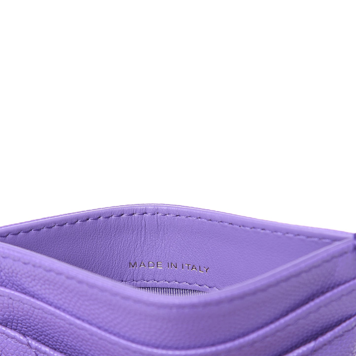 Caviar Quilted Card Holder Purple