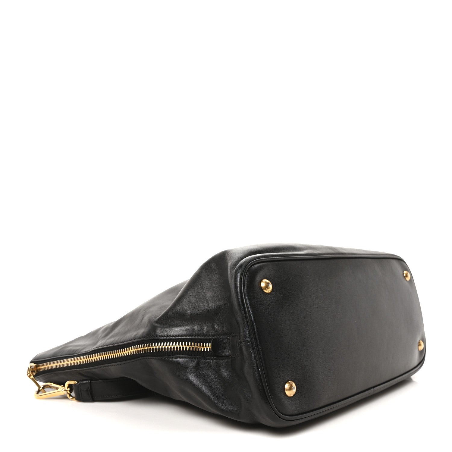 Prada Soft Calf Side Zip Tote Black 4 of 9