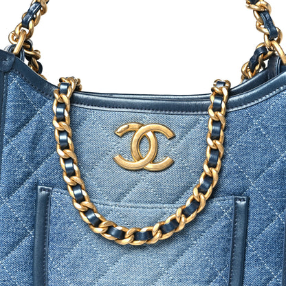 Chanel Washed Denim Quilted Small Hobo Blue 7 of 10