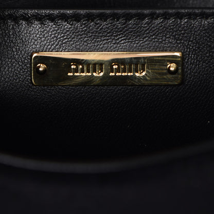 Miu Miu Velluto Matelasse Ayers Crystal Embellished Shoulder Bag Nero Black Rosso 6 of 6