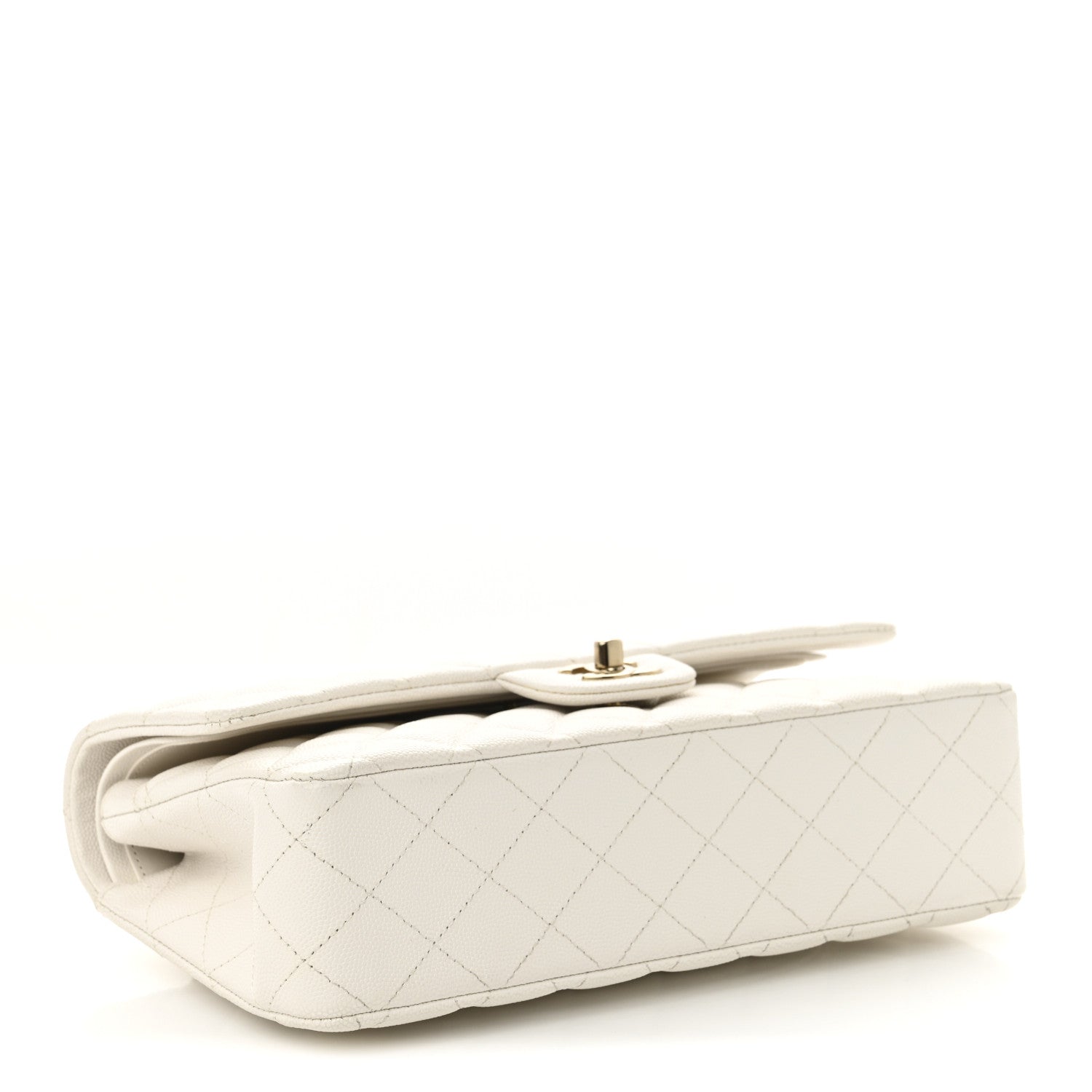 Chanel Caviar Quilted Medium Double Flap White 4 of 10
