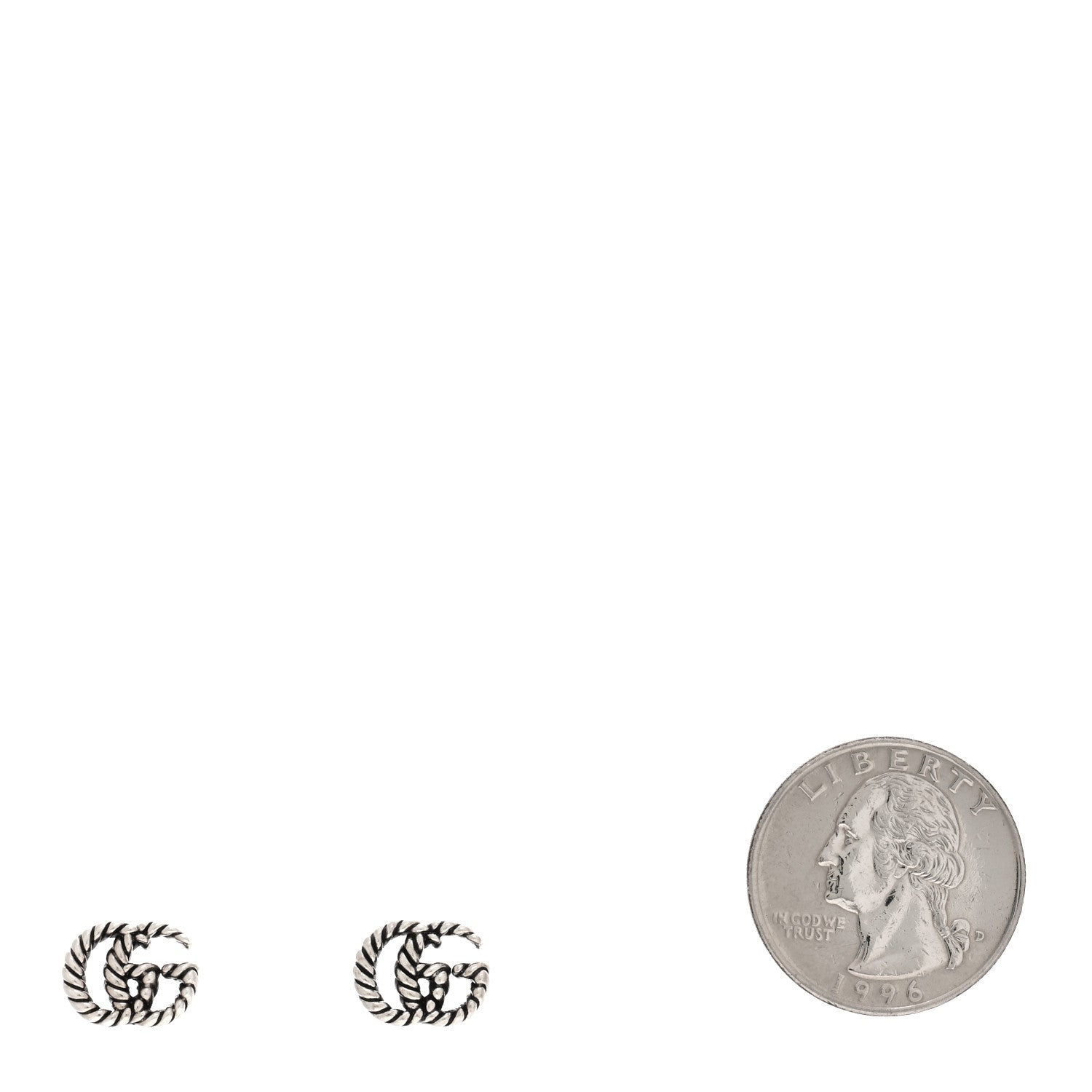 Gucci Sterling Silver Torchon Double G Earrings 2 of 4
