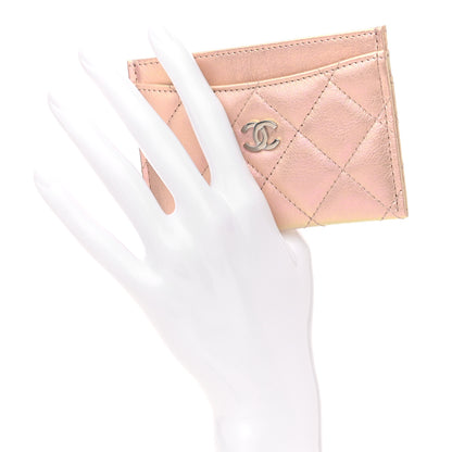 Chanel Iridescent Calfskin Quilted Card Holder Pink 2 of 8