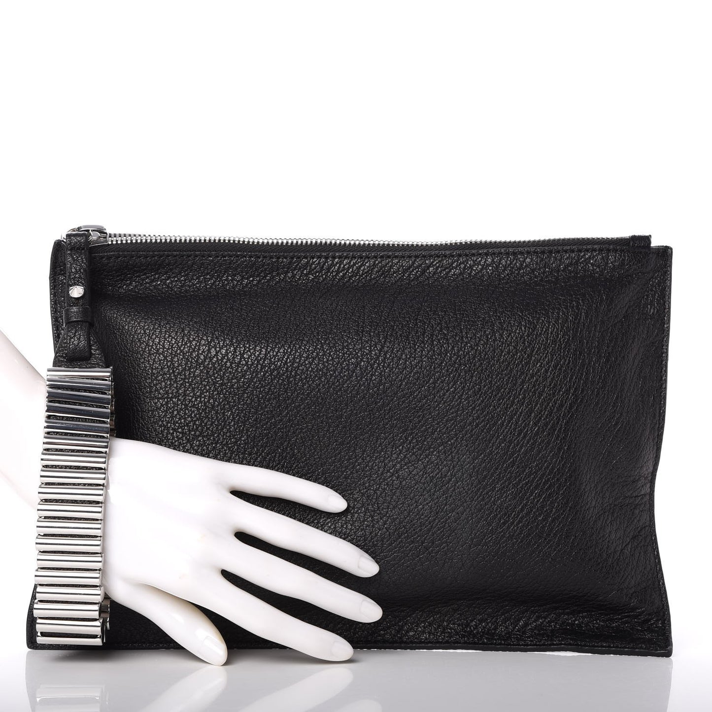 MCQ by Calfskin Zipped Pouch Black