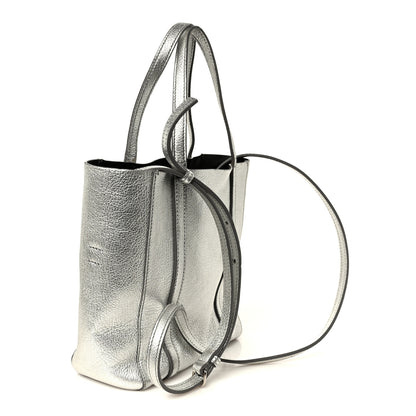 Balenciaga Metallic Goatskin Logo XXS Everyday Tote Argent Black 3 of 10