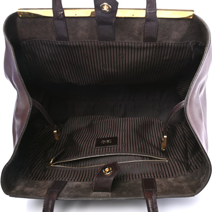 Fendi Vitello Elite Flamingo Large 2Jours Tote Moro Marrone Nocciola 4 of 5