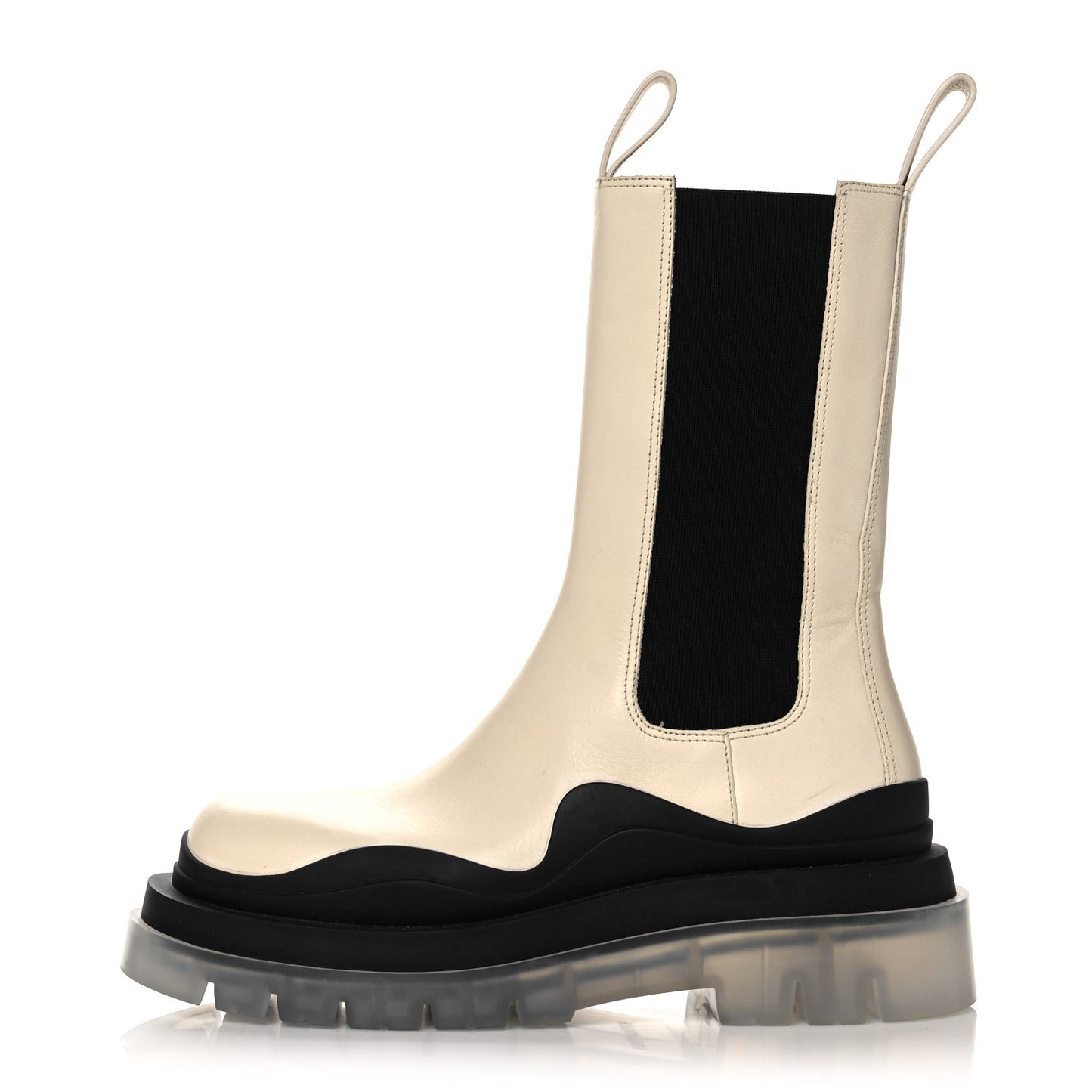 Calfskin The Tire Chelsea Boots 37 Wax Black Transparent
