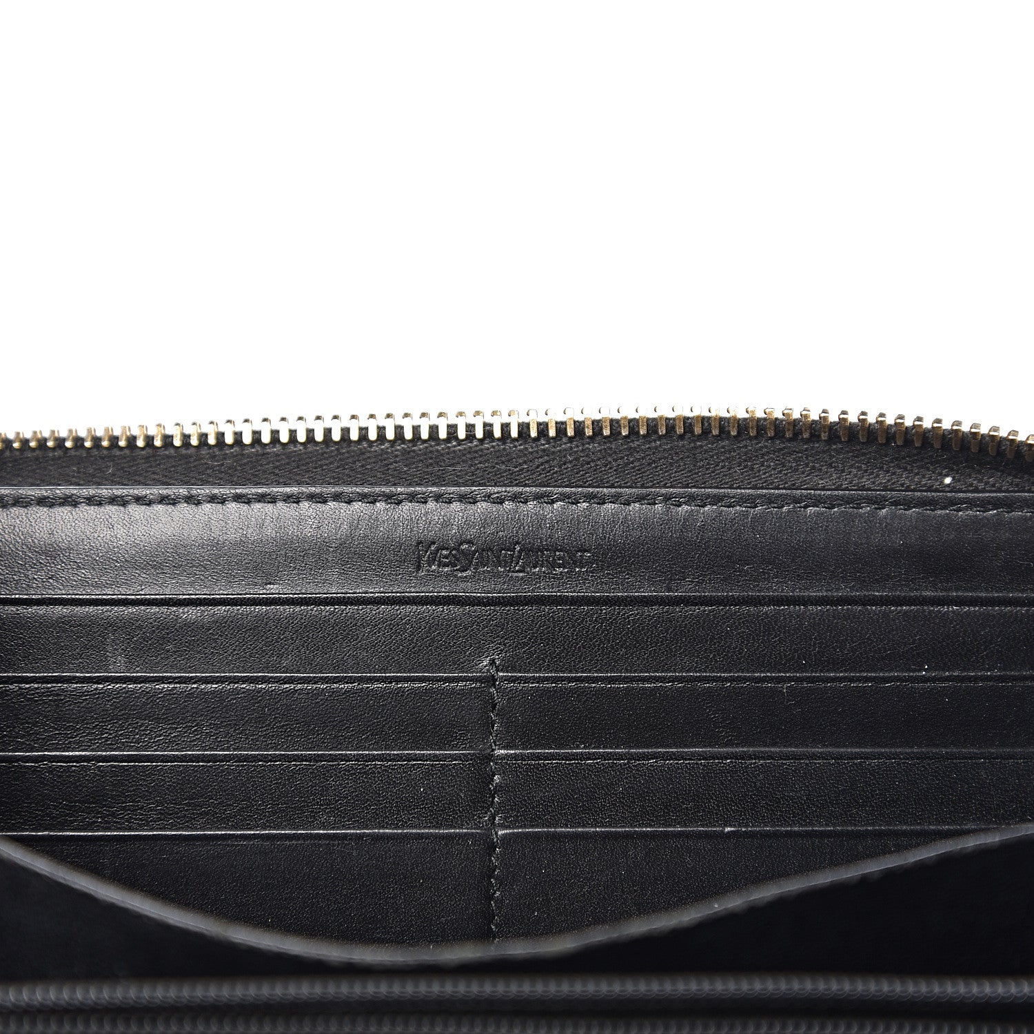 Saint Laurent Patent Belle De Jour Zip Around Wallet Black 5 of 6