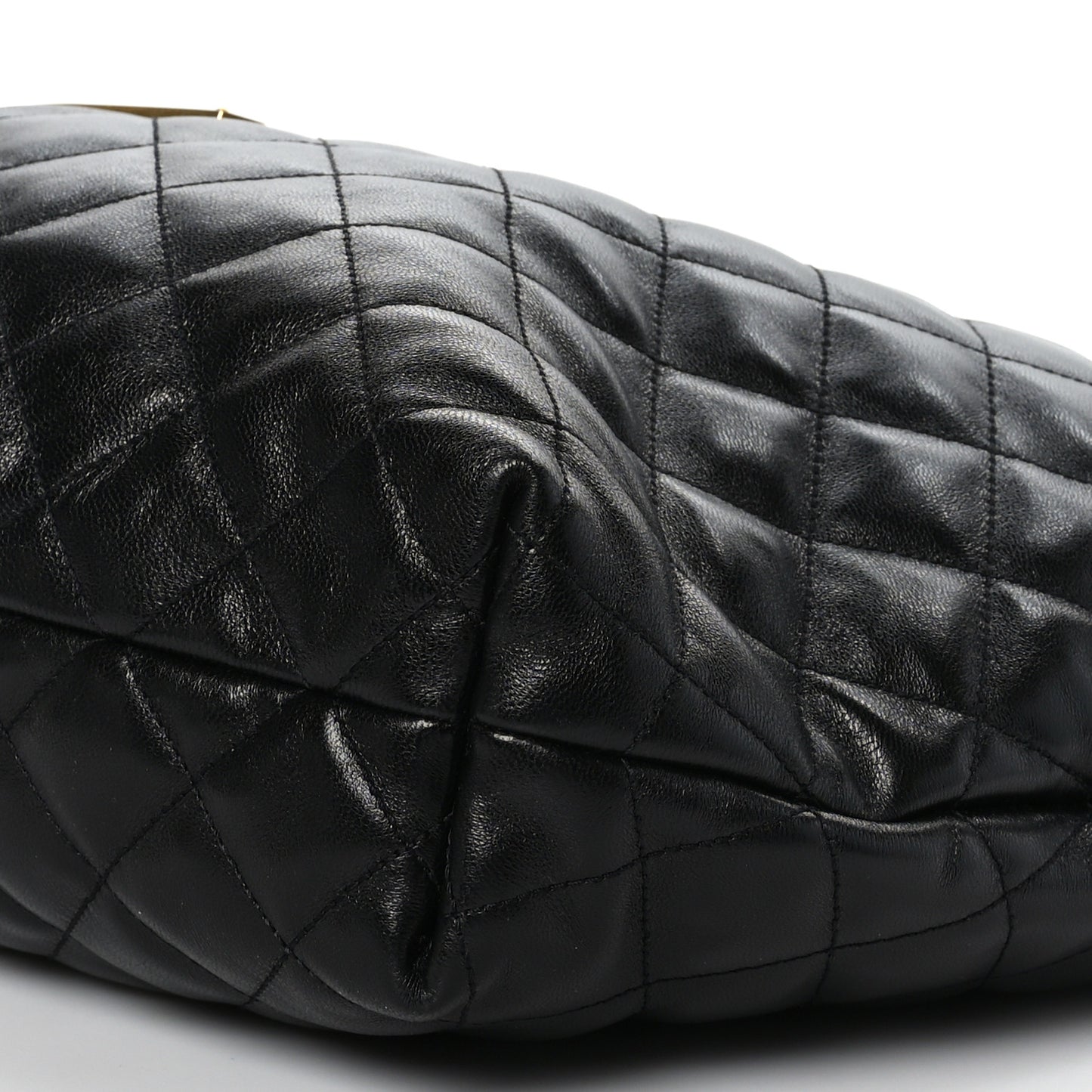 Lambskin Quilted Maxi Icare Shopping Tote Black