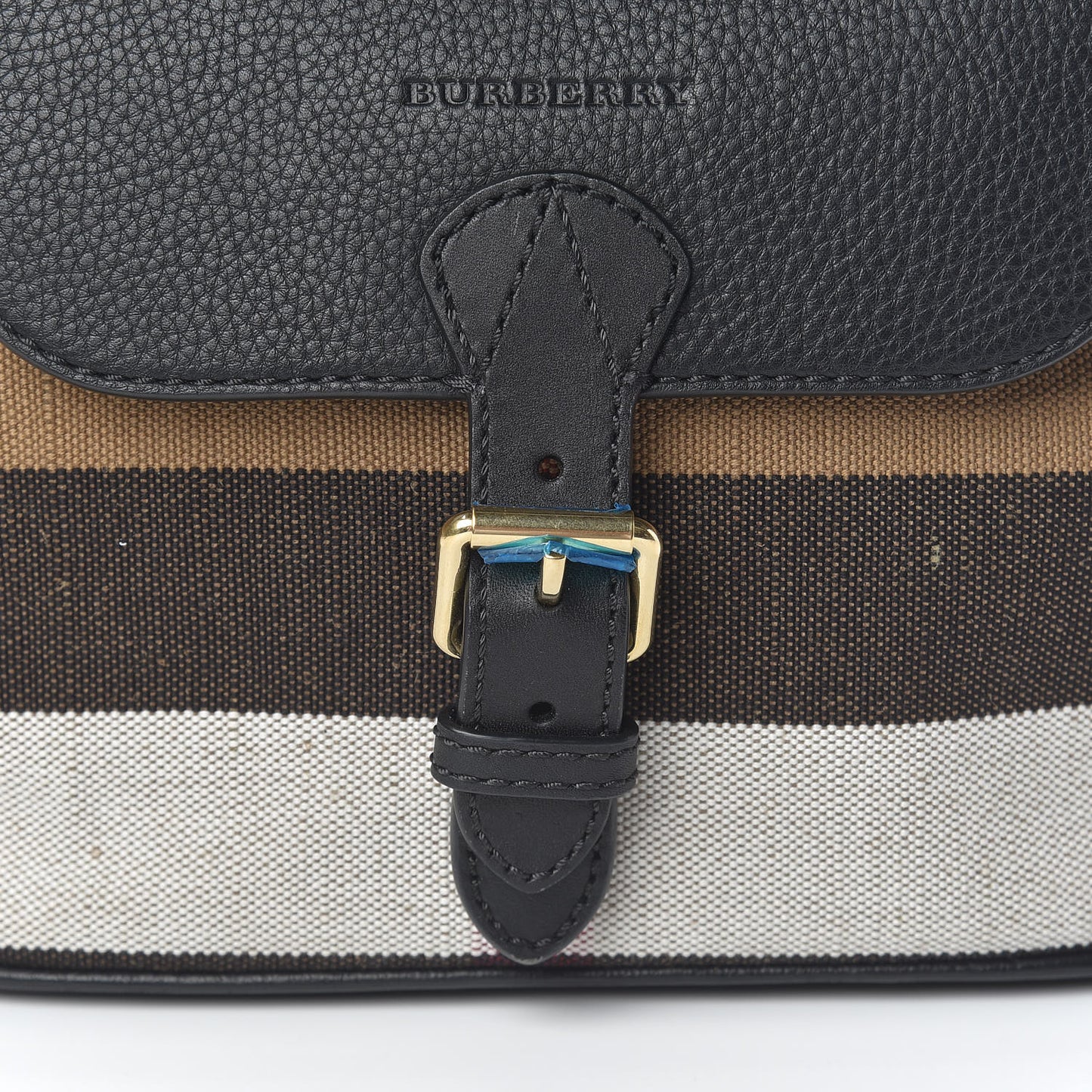 Mega Check Grainy Calfskin Small Gowan Messenger Bag Black
