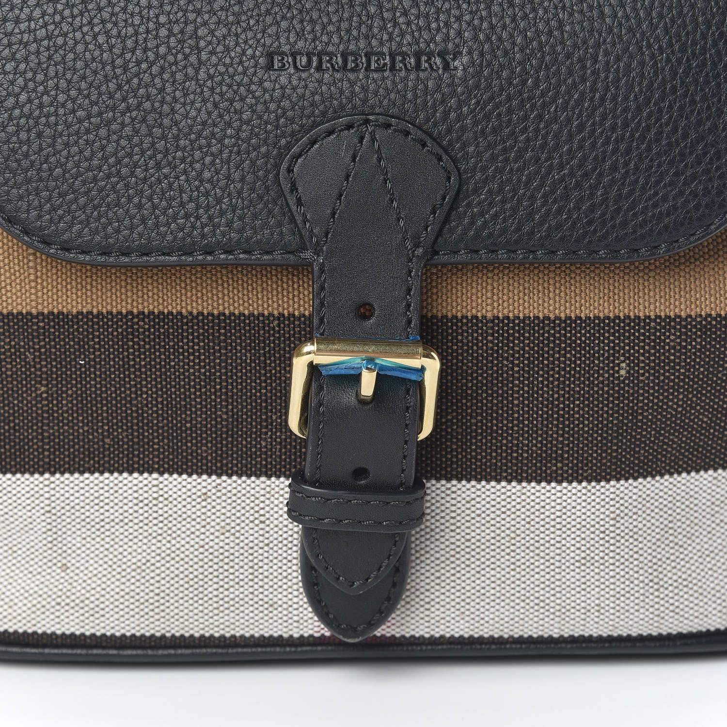 Burberry Mega Check Grainy Calfskin Small Gowan Messenger Bag Black 11 of 11