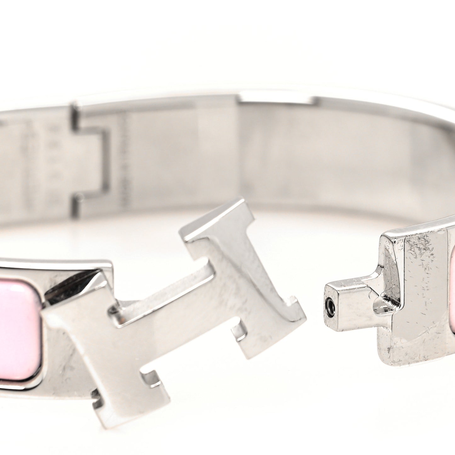 Enamel Narrow Clic Clac H Bracelet PM Rose Dragee