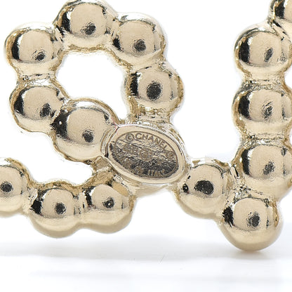 Chanel Metal Glass Swirling Pearls Brooch Pin Gold 4 of 4