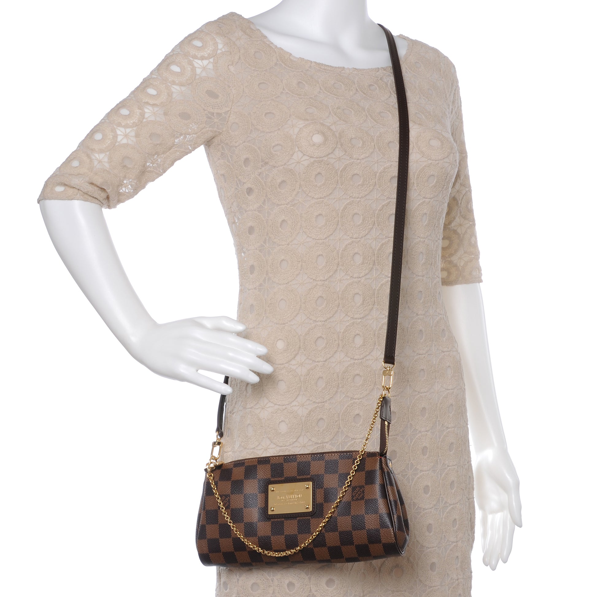 Louis Vuitton Damier Ebene Eva Clutch 2 of 7