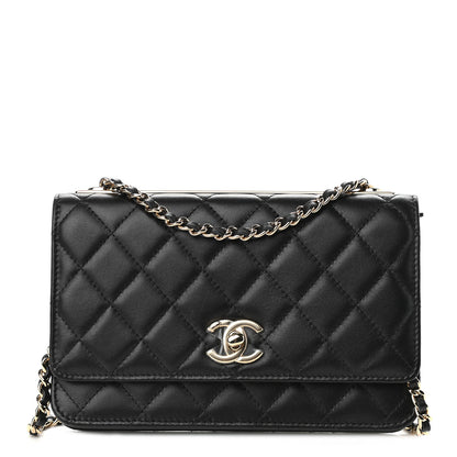 Chanel Lambskin Quilted Trendy CC Wallet On Chain WOC Black 1 of 10