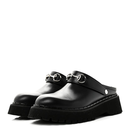 Gucci Calfskin Womens Horsebit Platform Mules 39 Black 4 of 9