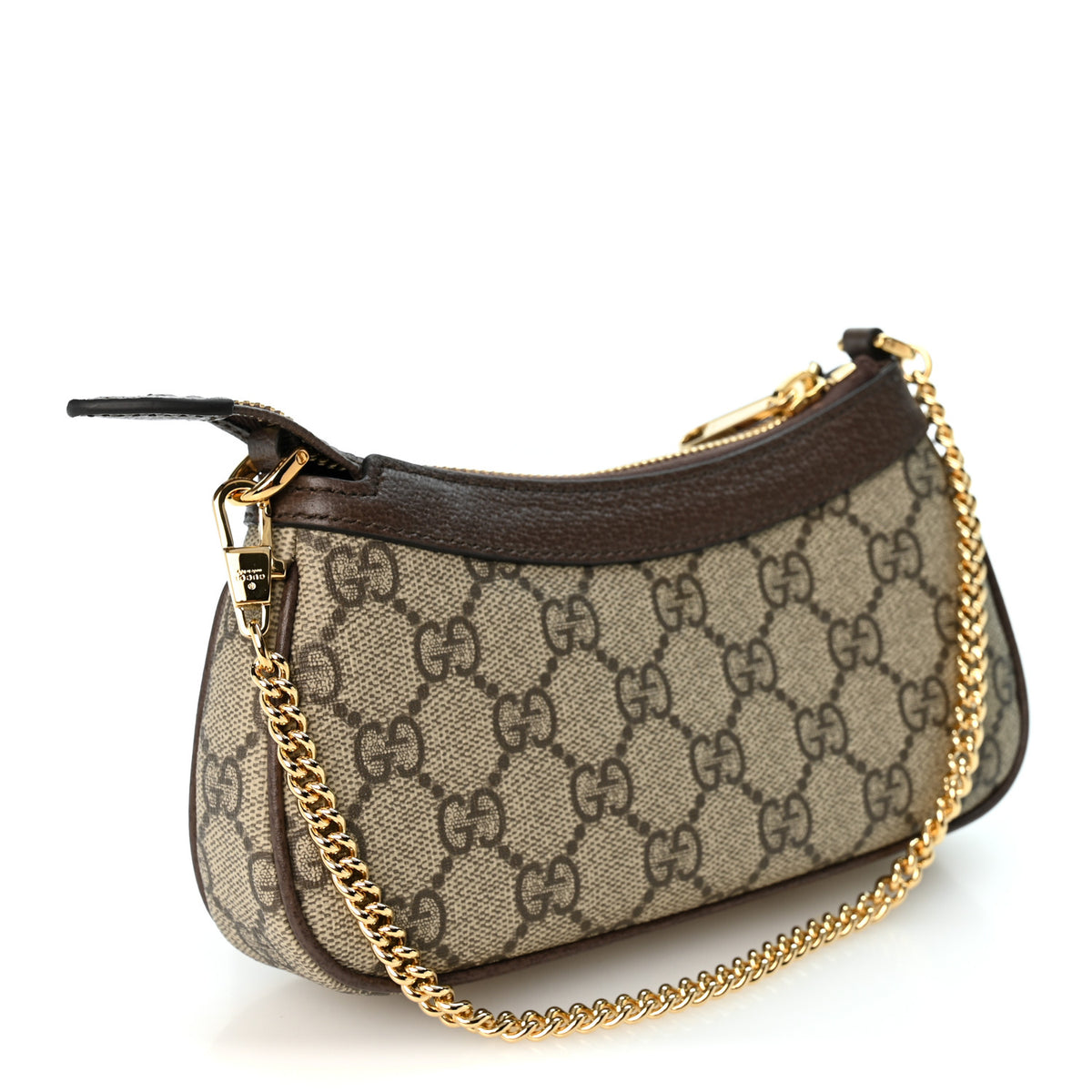 GG Supreme Monogram Textured Dollar Calfskin Mini Ophidia Chain Bag Beige Ebony