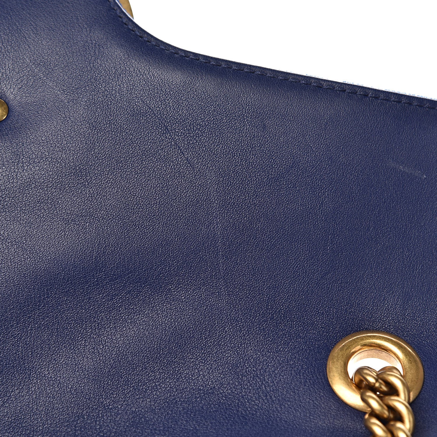 Gucci Velvet Matelasse Medium GG Marmont Shoulder Bag Cobalt Blue 9 of 13