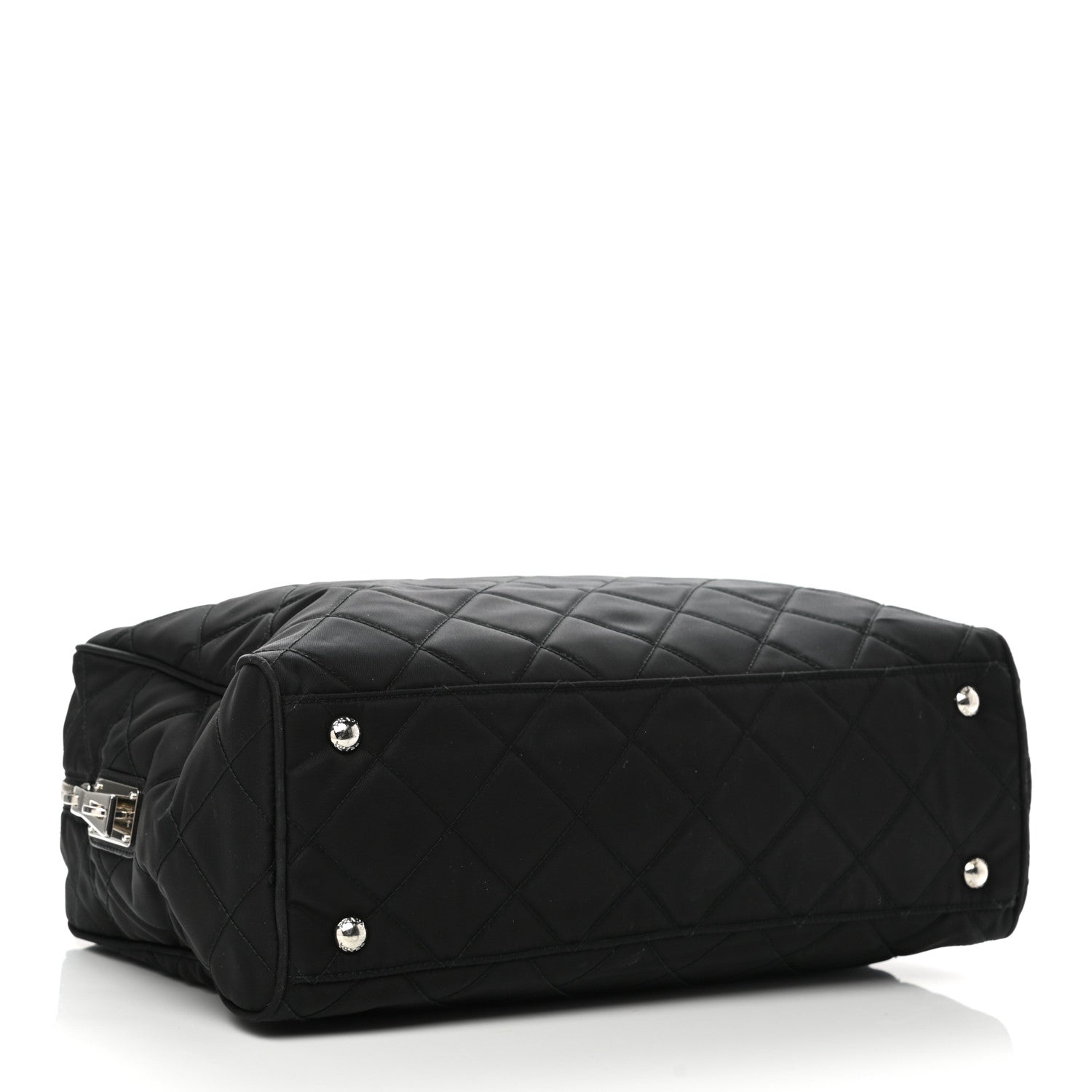 Prada Nylon Tessuto Impuntu Quilted Large Shoulder Bag Black 4 of 12