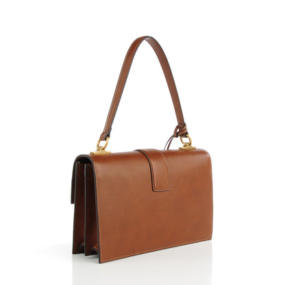 Gucci Leather Medium Cat Lock Top Handle Bag Brown 3 of 7
