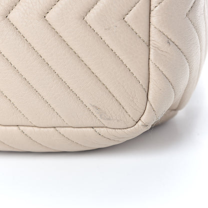 Chanel Deerskin Chevron Small CC Chain Bucket Bag Beige 8 of 8