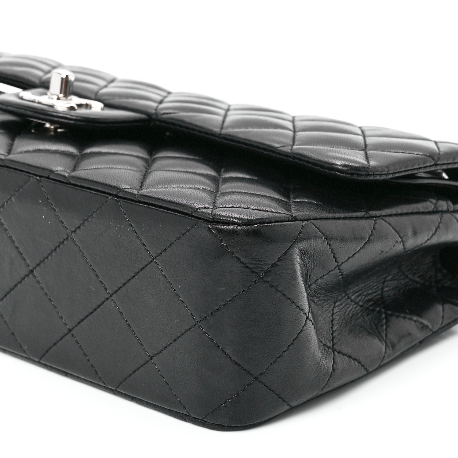 Chanel Lambskin Quilted Medium Double Flap Black 11 of 11