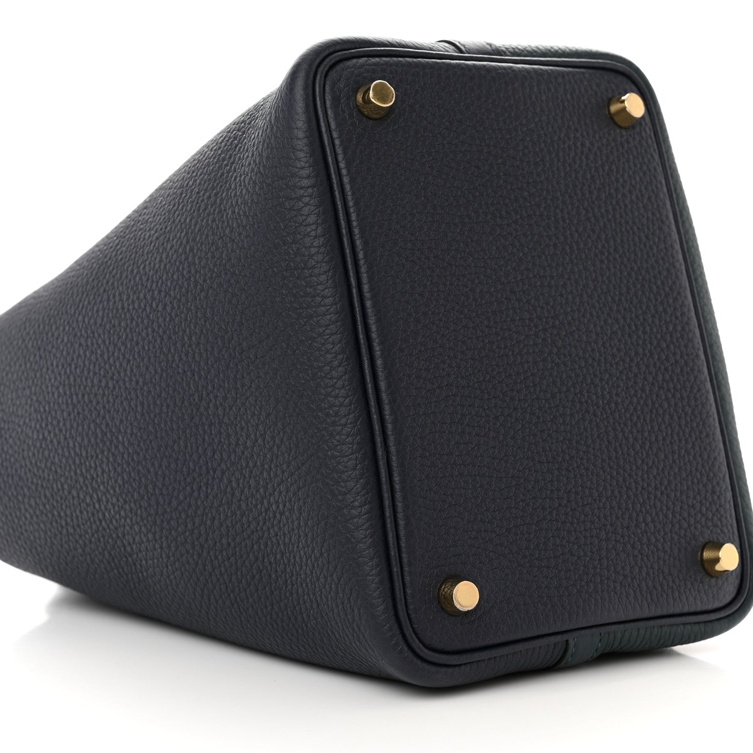 Hermes Taurillon Clemence Casaque Picotin Lock 18 PM Bleu Nuit Vert Bosphore 9 of 11