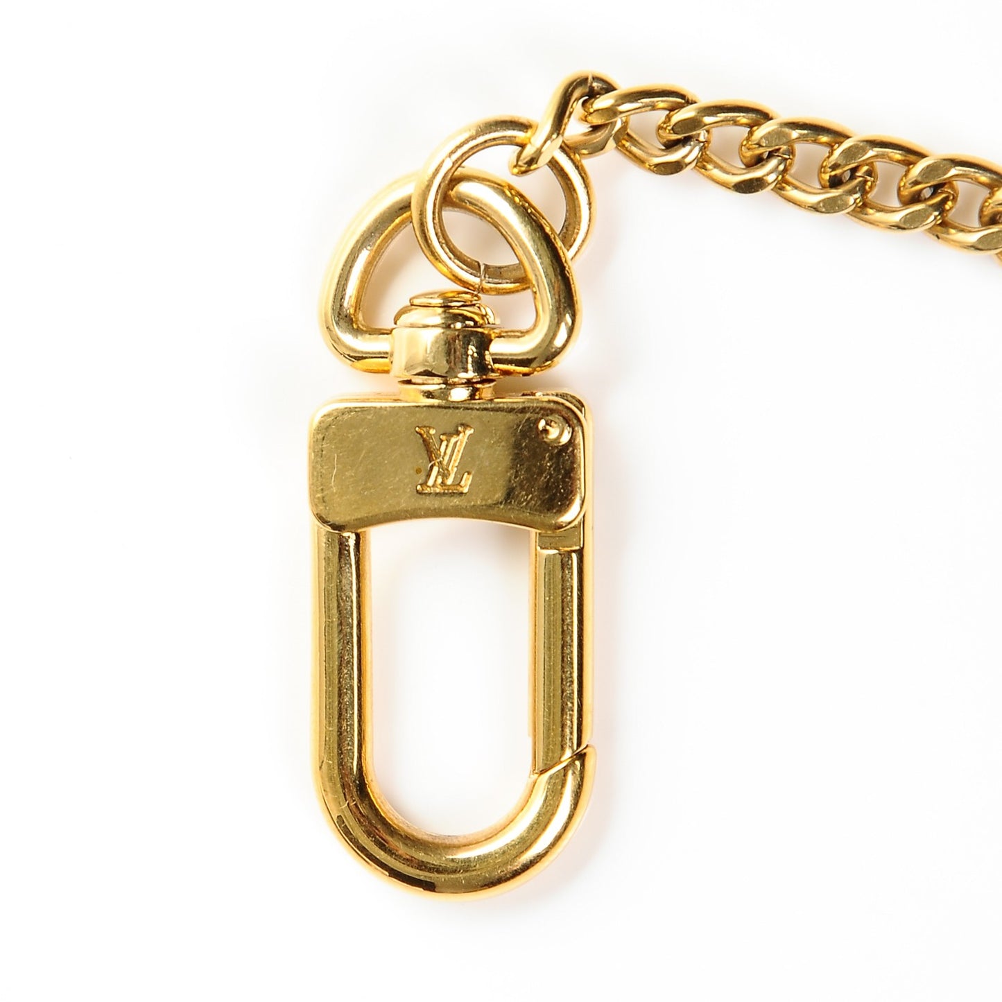Metal Pochette Extender Key Ring Chain Gold