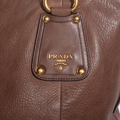 Prada Cervo Shine Tote Teak 12 of 12