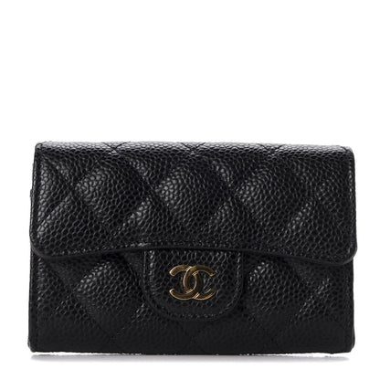 Chanel Caviar Quilted Flap Card Holder Wallet Black 1 of 11