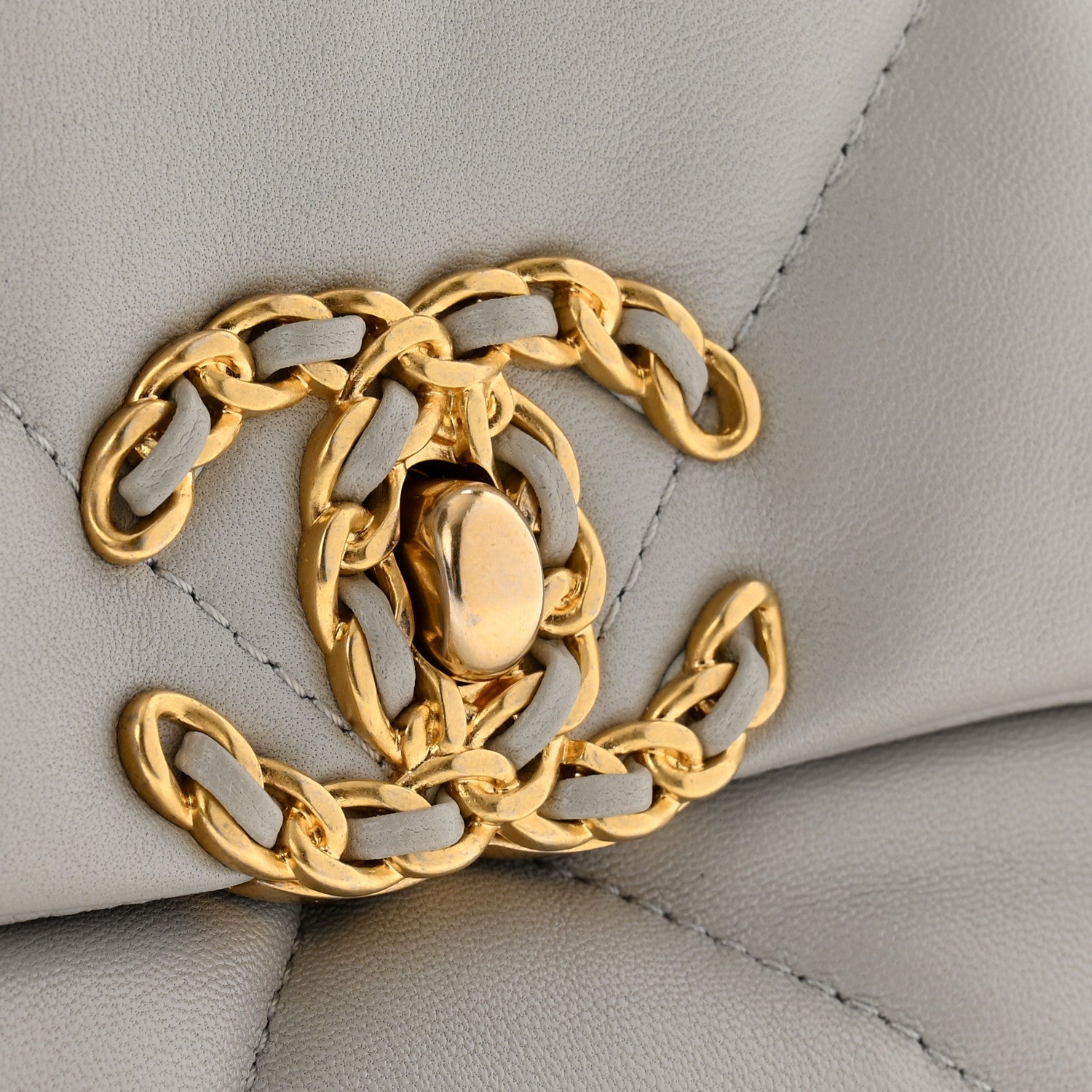 Chanel Lambskin Quilted Medium Chanel 19 Flap Grey 12 of 12