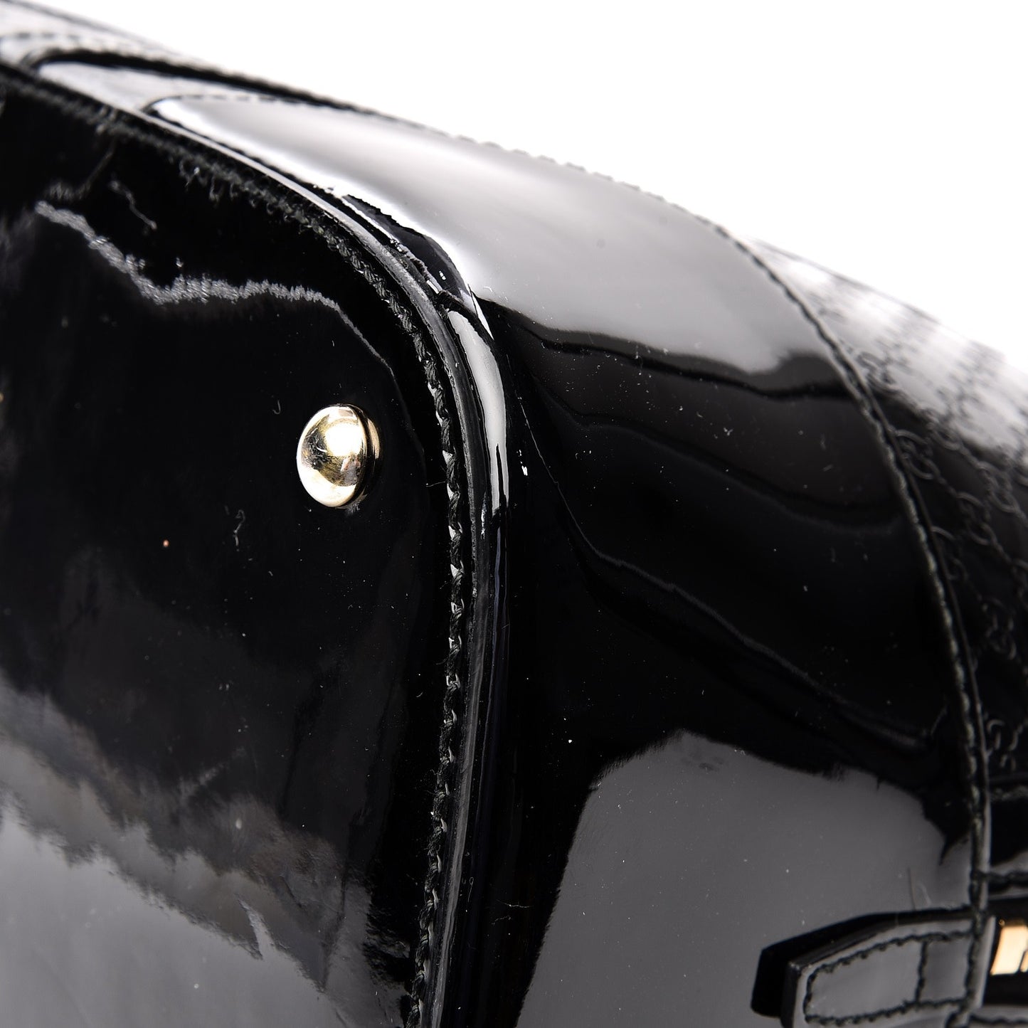Patent Microguccissima Large Nice Top Handle Dome Bag Black