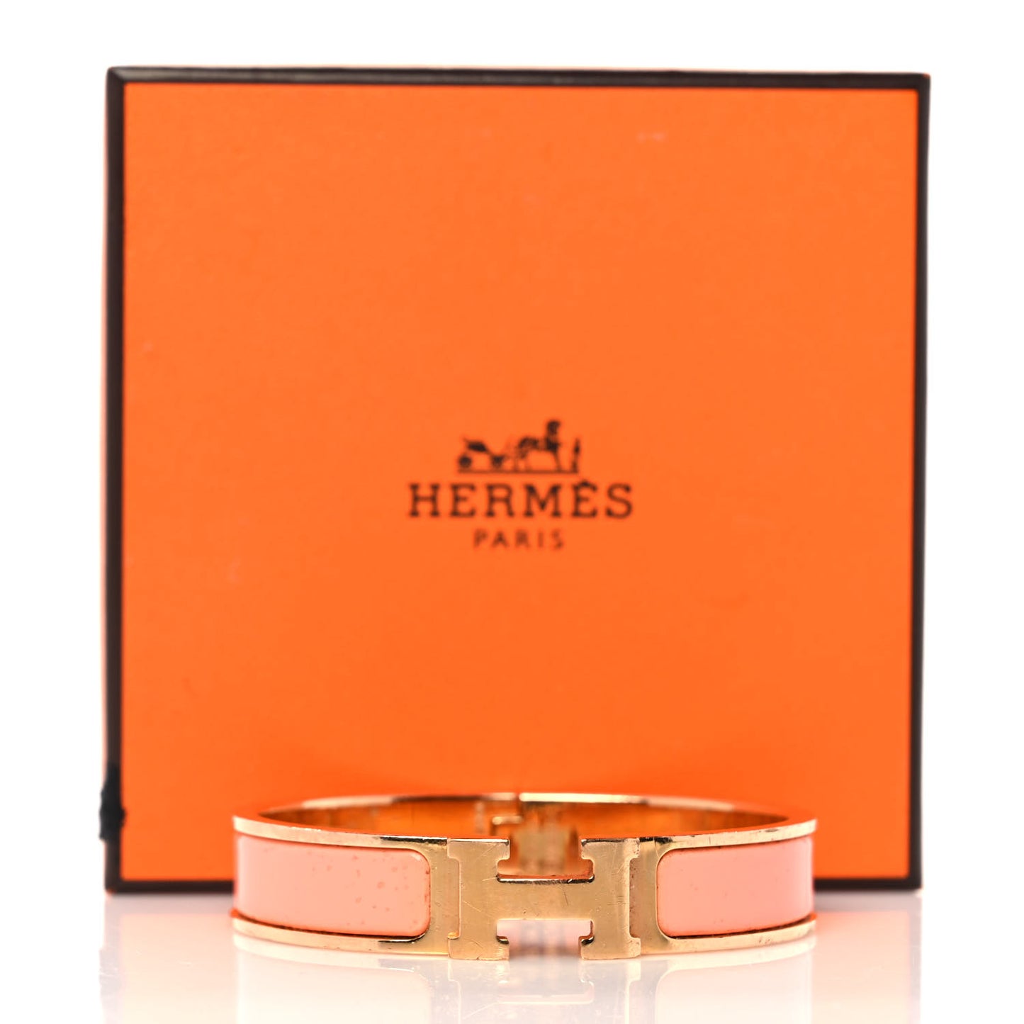 Enamel Narrow Clic Clac H Bracelet PM Peach Melba