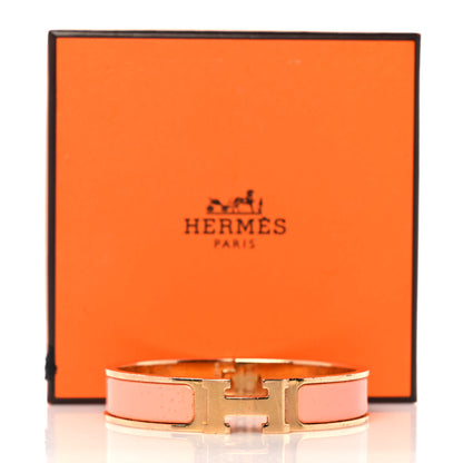 Hermes Enamel Narrow Clic Clac H Bracelet PM Peach Melba 6 of 6
