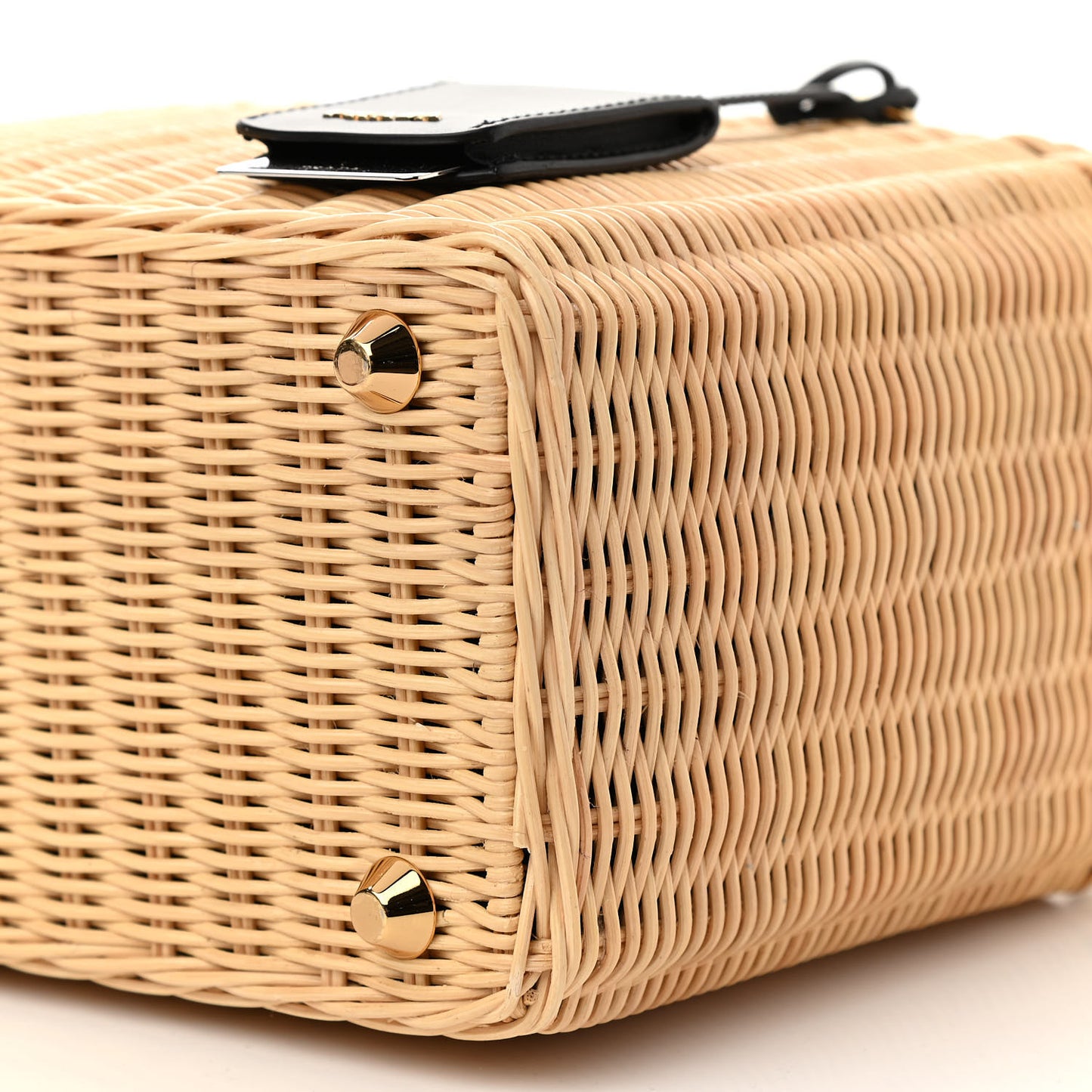 Wicker Canvas Tote Naturale Black
